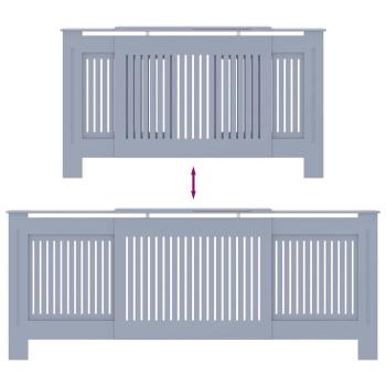Heizkörperabdeckung 2 pcs Grau (142-205) x 20.5 x 81.5 cm
