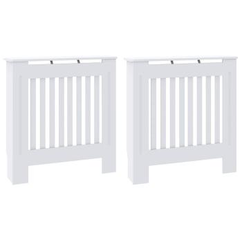 Heizkörperabdeckung 2 pcs Weiß 78 x 19 x 81.5 cm Holzwerkstoff