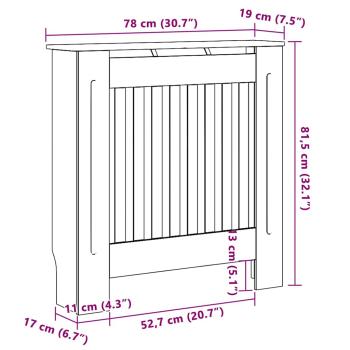 Heizkörperabdeckung 2 pcs Schwarz 78 x 19 x 81.5 cm