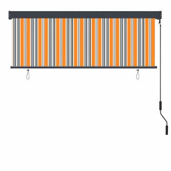 Outdoor Rollo Gestreift Gelb und Blau 180 x 250 cm Stoff