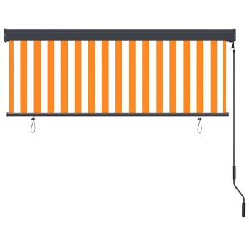 Outdoor Rollo Gestreift Orange und Weiß 180 x 250 cm Stoff