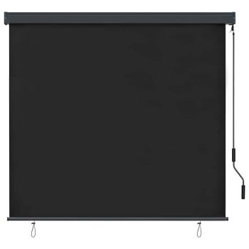 Outdoor Rollo Gestreift Anthrazit 180 x 250 cm Stoff