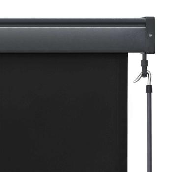 Outdoor Rollo Gestreift Anthrazit 180 x 250 cm Stoff