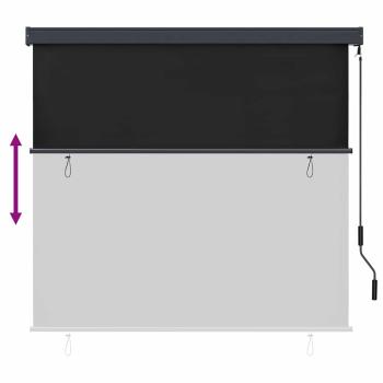 Outdoor Rollo Gestreift Anthrazit 180 x 250 cm Stoff
