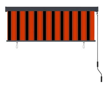 Outdoor Rollo Gestreift Orange und Weiß 180 x 250 cm Stoff