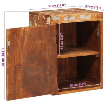 Nachttisch Braun 35 x 33 x 48 cm Massivholz recycelt