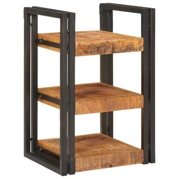 Nachttisch Braun und Schwarz Massives Mango-Holz