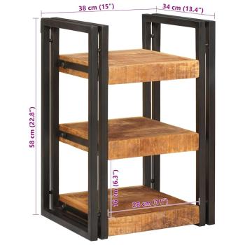 Nachttisch 2 pcs Braun und Schwarz Massives Mango-Holz