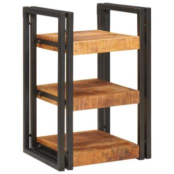 Nachttisch 2 pcs Braun und Schwarz Massives Mango-Holz