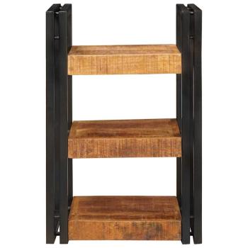 Nachttisch 2 pcs Braun und Schwarz Massives Mango-Holz