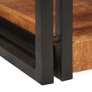 Nachttisch 2 pcs Braun und Schwarz Massives Mango-Holz
