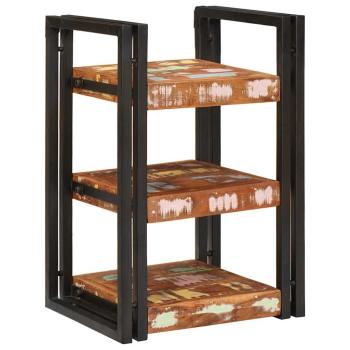 Nachttisch 2 pcs Braun und Schwarz Massivholz recycelt