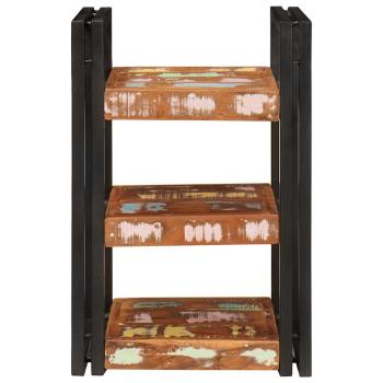Nachttisch 2 pcs Braun und Schwarz Massivholz recycelt