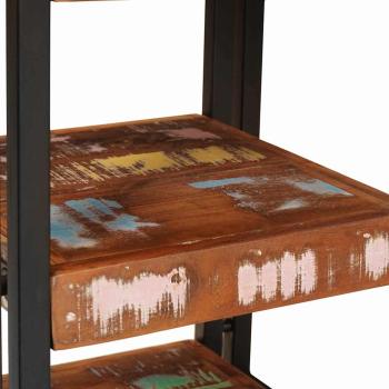 Nachttisch 2 pcs Braun und Schwarz Massivholz recycelt