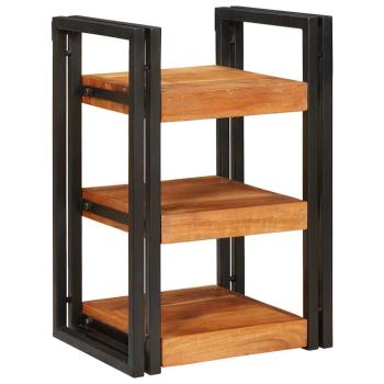 Nachttisch 2 pcs Braun und Schwarz Massivholz Akazie