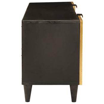 TV-Schränk Schwarz und Gold 105 x 33 x 46 cm massives Mangoholz