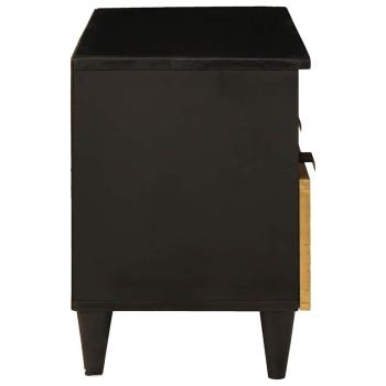 TV-Schränk Schwarz und Gold 70 x 33 x 46 cm massives Mangoholz
