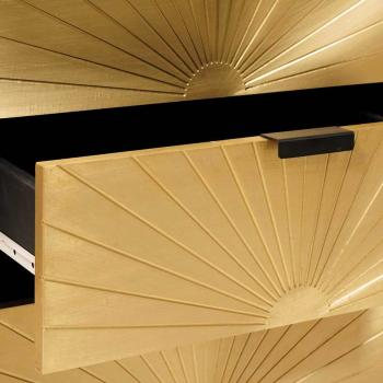 Nachttisch mit Schubladen Schwarz und Gold 50 x 33 x 60 cm