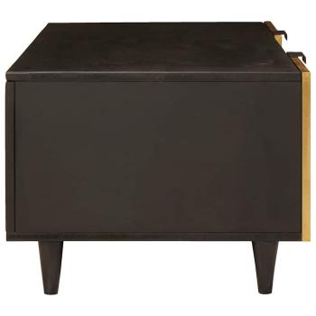 Couchtisch Schwarz und Gold 100 x 54 x 40 cm massives Mangoholz
