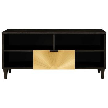 TV-Schränk Schwarz und Gold 100 x 33 x 46 cm massives Mangoholz
