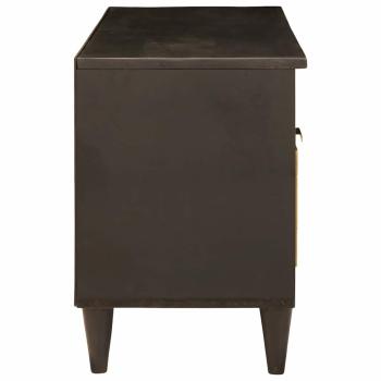 TV-Schränk Schwarz und Gold 100 x 33 x 46 cm massives Mangoholz