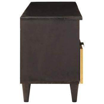 TV-Schränk Schwarz und Gold 100 x 33 x 46 cm massives Mangoholz