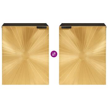 Badezimmer Schrank mit Regal Schwarz und Gold 38 x 33 x 48 cm