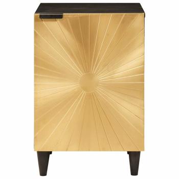 Badezimmer Schrank mit Regal Schwarz und Gold 38 x 33 x 58 cm