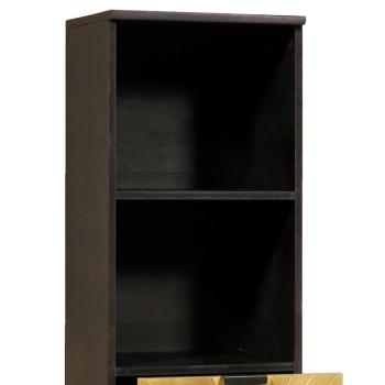 Badezimmer Schrank mit Regal Schwarz und Gold 38 x 33 x 160 cm