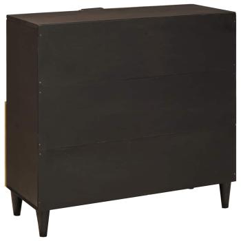 Beistellschrank mit Speicher Schwarz und Gold 80 x 33.5 x 75 cm