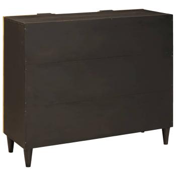 Beistellschrank mit Speicher Schwarz und Gold 90 x 33.5 x 75 cm