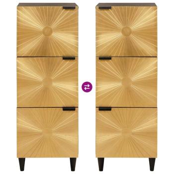 Beistellschrank mit Tür Schwarz und Gold 40 x 33.5 x 110 cm