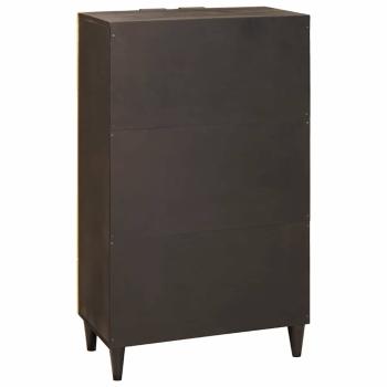 Beistellschrank mit Tür Schwarz und Gold 60 x 33.5 x 100 cm