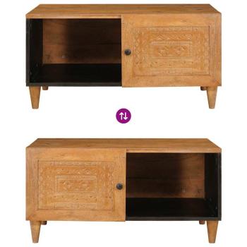 Couchtisch mit Tür Hellbraun 80 x 50 x 40 cm massives Mangoholz