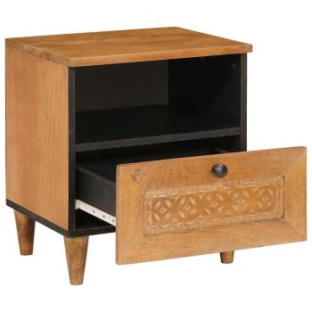 Nachttisch 2 pcs Hellbraun 40 x 33 x 46 cm massives Mangoholz