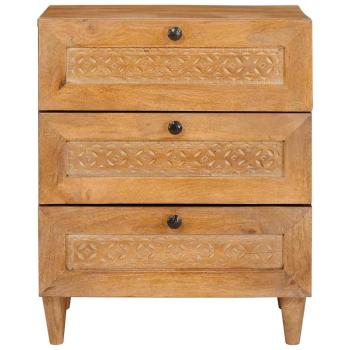 Nachttisch Hellbraun 50 x 33 x 60 cm massives Mangoholz