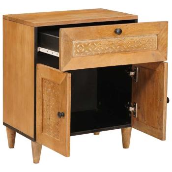 Nachttisch Hellbraun 50 x 33 x 60 cm massives Mangoholz