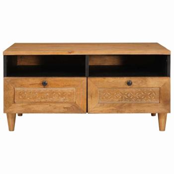 Couchtisch Hellbraun 80 x 54 x 40 cm massives Mangoholz