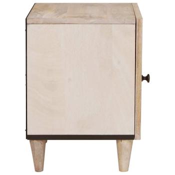ARDEBO.de - Nachttisch 2 pcs Beige 40 x 33 x 46 cm massives Mangoholz