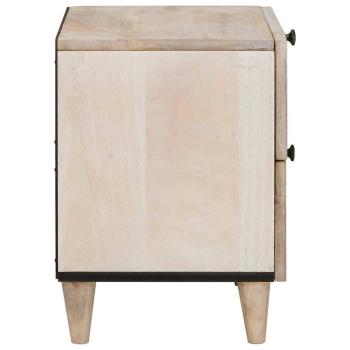Nachttisch 2 pcs Beige 40 x 33 x 46 cm massives Mangoholz