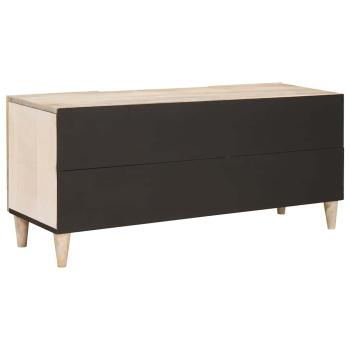 TV-Schränk mit Regal Weiß 105 x 33 x 46 cm massives Mangoholz