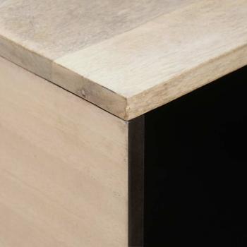 Couchtisch mit Regal Beige 80 x 50 x 40 cm massives Mangoholz