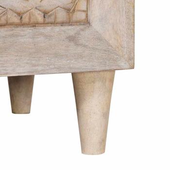 Nachttisch mit Regal Beige 50 x 33 x 60 cm massives Mangoholz