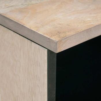 Couchtisch mit Regal Weiß 80 x 54 x 40 cm massives Mangoholz