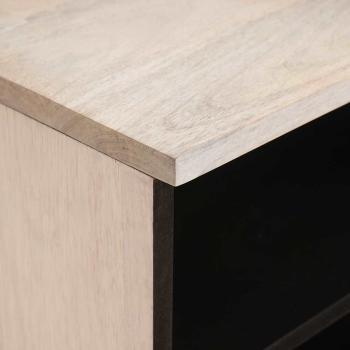 TV-Schränk mit Schubladen mit Regal Weiß massives Mangoholz