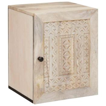 ARDEBO.de - Badezimmer Schrank Weiß 38 x 33,5 x 160 cm Massives Mango Holz