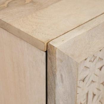 Badezimmer Schrank Weiß 38 x 33,5 x 160 cm Massives Mango Holz