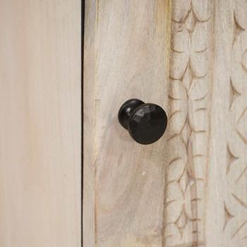 Badezimmer Schrank Weiß 38 x 33,5 x 160 cm Massives Mango Holz
