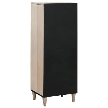 Hochboard mit Regal Weiß 40 x 33 x 110 cm massives Mangoholz