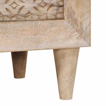 Hochboard mit Regal Weiß 60 x 33 x 100 cm massives Mangoholz